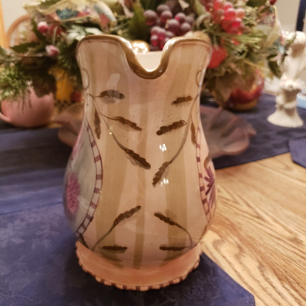 222 Fitth lbiza Flowers Pottery Large Pitcher - Picture 12 of 14
